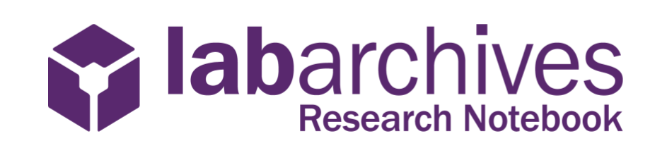 Image of LabArchives logo: purple text reading labarchives Research Notebook, with hexagonal purple logo icon at left that resembles a 
