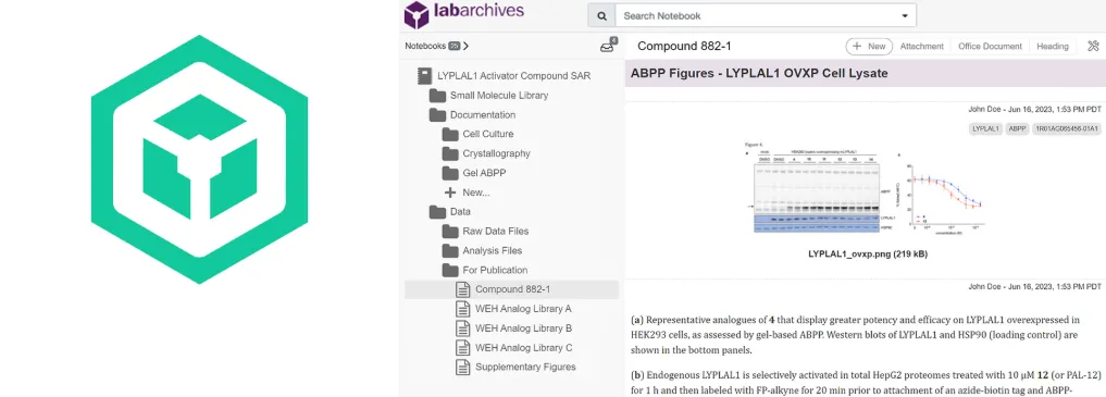 LabArchives logo next to screenshot